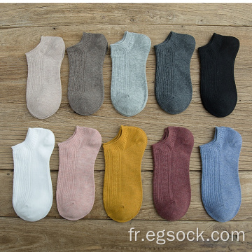 chaussettes no show coton couleur bonbon pour femme